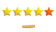 © Alkestida - Vector star rating icon.  Yellow and red isolated five stars. Customer feedback concept. 5 stars rating review.