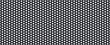 Metal mesh. Pattern of perforated metal. Black mesh texture. Perforated steel. Circle hole in steel plate. Iron sieve. Seamless background. Vector