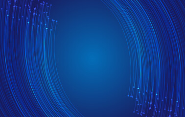 Fototapete - Blue technology particle lines Internet technology big data texture background