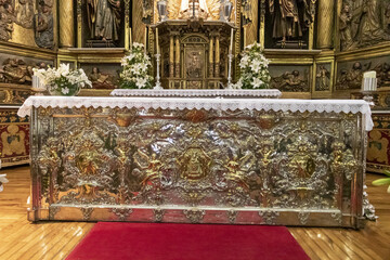 Main altar of the Basilica of Our Lady of La Encina in Ponferrada, El Bierzo, Spain