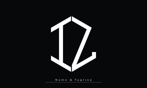 Alphabet letters Initials Monogram logo IZ , ZI