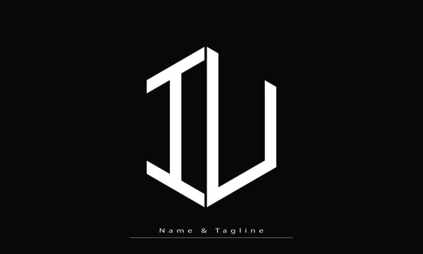 Alphabet letters Initials Monogram logo IU , UI