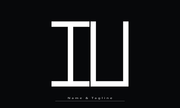 Alphabet letters Initials Monogram logo IU , UI
