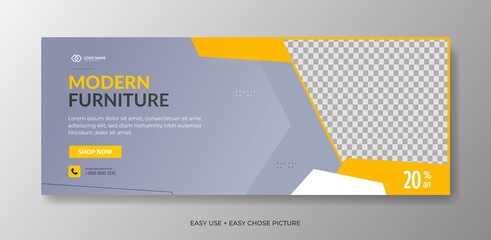 Wall Mural - Editable school admission Web banner template. With blue and yellow colour background