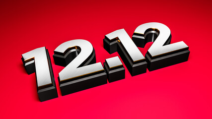 Sticker - 3D rendering of 12.12 Shopping day sale isolated on a red background