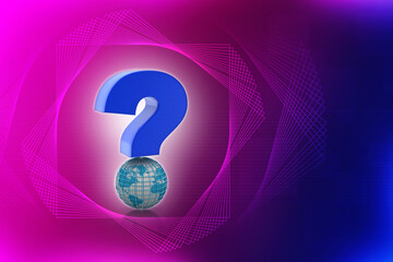 Fototapete - 3d rendering questionmark and globe

