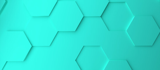 Wall Mural - Abstract modern turquoise honeycomb background