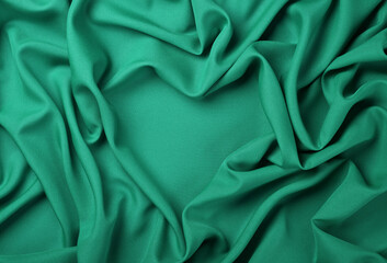 Wall Mural - Teal heart shape textile fold pleats background