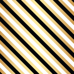 Poster - Geometric gold seamless repeat pattern background, gold black and white wallpaper.
