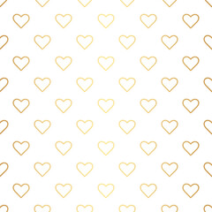 Poster - Geometric gold seamless repeat pattern background, gold and white wallpaper.