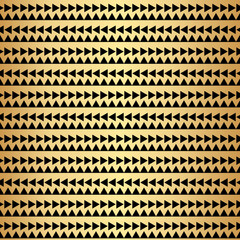 Poster - Geometric triangle gold seamless repeat pattern background, gold and black wallpaper.