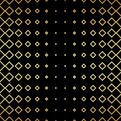 Poster - Geometric gold seamless repeat pattern background, gold and black wallpaper.