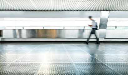 Business people walking on footbridge