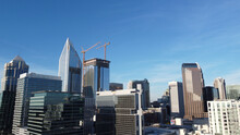 Beautiful Shot Of The Charlotte, NC Skyline Under A Clear Blue Sky