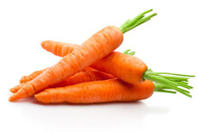 Fresh Carrots Isolated On White Background