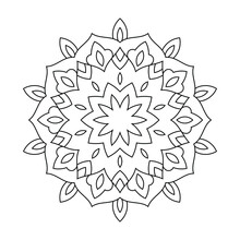 Zentangle Inspired Mandala Zen Doodle Illustration With Tribal Boho Chic Ornaments. Oriental Ornamental Background.
