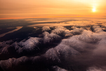 Wall Mural - clouds background and texture, clouds from airplane window
