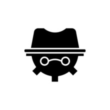 SEO Black Hat Icon In Vector. Logotype