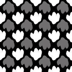 Poster - Black and white abstract textured pattern vector seamless repeat pattern print background