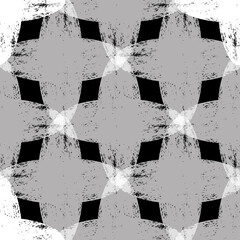 Poster - Black and white abstract textured pattern vector seamless repeat pattern print background