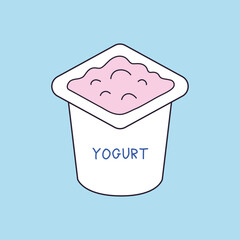 Wall Mural - Yogurt dessert cup cartoon vector