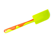 Green-orange Silicone Culinary Spatula. View From Above