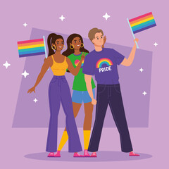 Sticker - three lgtbi persons