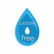 Lactose free blue icon. Badge product with no lactose, isolated on white background vector illustration