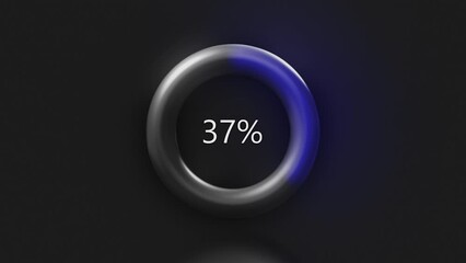 Poster - Round shaped loading bar animation over black background. Motion. Failing in uploading digital data, word error on the screen.