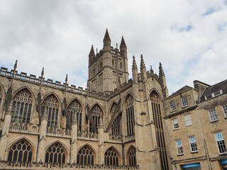 Beautiful shot of the Bath Abbey under the cloudy skies