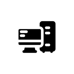 Poster - computer vector icon. computer component icon solid style. perfect use for logo, presentation, website, and more. simple modern icon design solid style