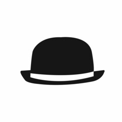 Poster - Man black hat icon isolated on white. Vector illustration