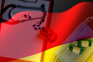 Poster - Germany flag and medical instrument.