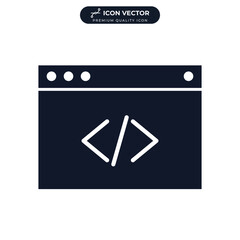 coding icon symbol template for graphic and web design collection logo vector illustration