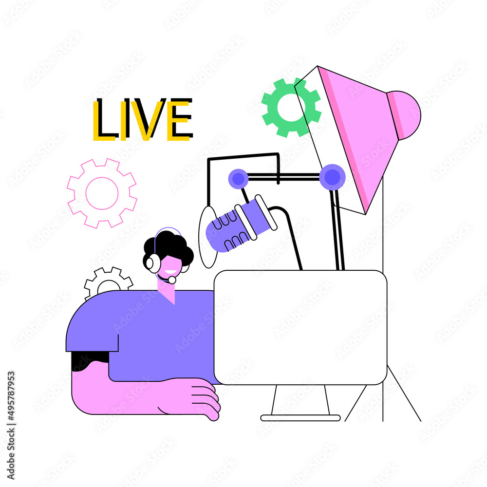 Professional livestream abstract concept vector illustration ...