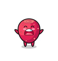 Sticker - cute prickly pear mascot with a yawn expression