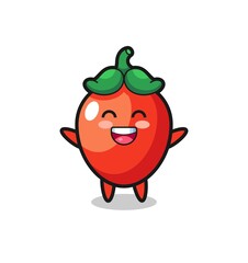 Wall Mural - happy baby chili pepper cartoon character