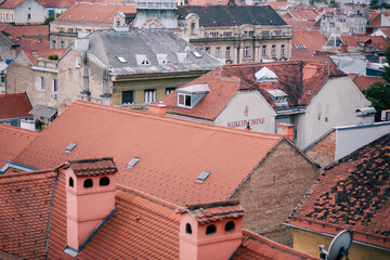 Wall Mural - Aerial shot of Zagreb cityscape in Croatia