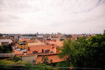 Wall Mural - Aerial shot of Zagreb cityscape in Croatia