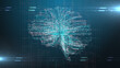 Brain AI Artificial intelligence digital robotic deep learning computer machine - illustration rendering