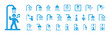 Shower icon collection. Shower icon vector in blue design.