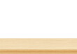 © natrot - Empty brown wood table top isolated on white background, Perspective style
