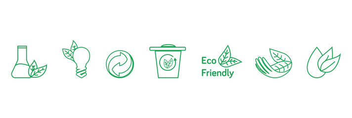 Canvas Print - eco friendly, recycle, chemicals icon set vector illustration