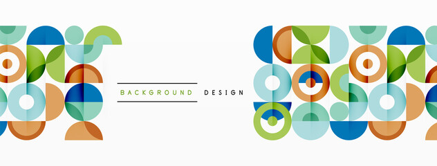 Leinwandbilder - Colorful circle abstract background. Template for wallpaper, banner, presentation, background