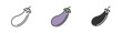 Simple minimalism eggplant icons in modern style for web apps. Outline, colorful and glyph vector flat illustration
