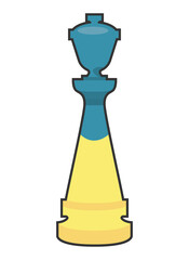 Poster - ukraine flag in chess piece