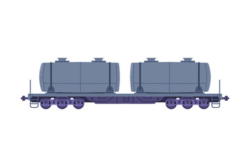 Poster - Train Wagon with Freight and Cargo Vector Illustration