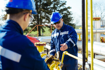 Wall Mural - Male worker inspection visual pipeline oil and gas