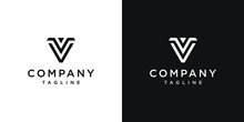 Creative Letter VV Monogram Logo Design Icon Template White And Black Background