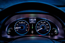 Tachometer, Car Dashboard,instrument Panel,and Fuel Gauge. A Speedometer